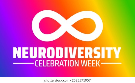 Neurodiversity Celebration Week background banner or poster design template. observed every year in March. Holiday concept. Use to any Template, card, poster, placard, template.