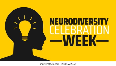 Neurodiversity Celebration Week background banner or poster design template. observed every year in March. Holiday concept. Use to any Template, card, poster, placard, template.