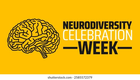 Neurodiversity Celebration Week background banner or poster design template. observed every year in March. Holiday concept. Use to any Template, card, poster, placard, template.