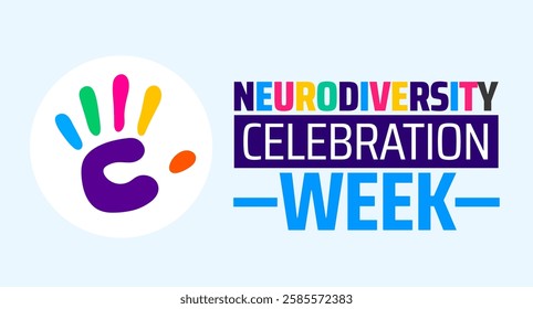 Neurodiversity Celebration Week background banner or poster design template. observed every year in March. Holiday concept. Use to any Template, card, poster, placard, template.