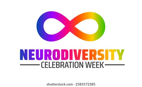 Neurodiversity Celebration Week background banner or poster design template. observed every year in March. Holiday concept. Use to any Template, card, poster, placard, template.