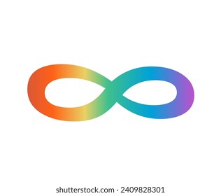 Neurodiversity colorful sign. Infinity symbol isolated on white background. Vector flat illustration