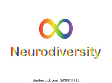 neurodiversity describe differences in the way people's brains work. The rainbow-colored infinity symbol represents the diversity of the autism spectrum as well as the greater neurodiversity movement