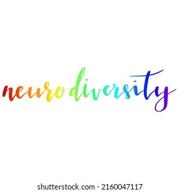 Neurodiversity hand lettering vector illustration in script