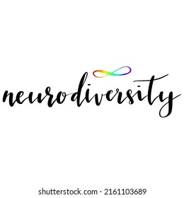 Neurodiversity hand lettering vector illustration in script