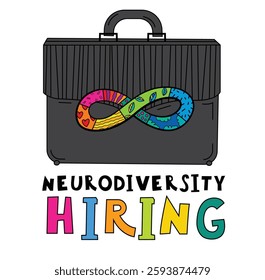 Neurodiversity hiring. Autism acceptance. Vertical banner in a colorful pop art style. Human minds experience diversity. Inclusive, understanding society. Vector illustration on a white background