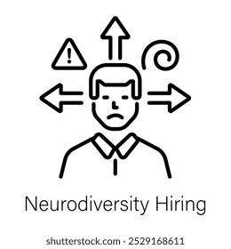 Neurodiversity hiring icon in line style