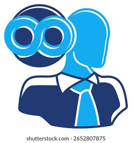 Neurodiversity icon represented by infinity symbol, head Dualtone style.