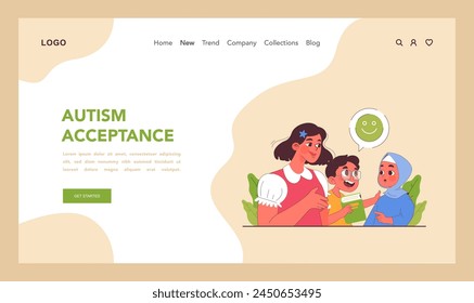 Neurodiversity web banner or landing page. Cognitive development spectrum. Mental health awareness. Sociability, learning ability, attention span, mood and mental disorders. Flat vector illustration