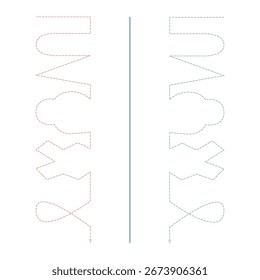 Neuroexercício 12. Exercício gráfico para o desenvolvimento da coordenação visual-motora. Exercícios para o desenvolvimento do cérebro, para o trabalho de ambas as mãos. Vetor