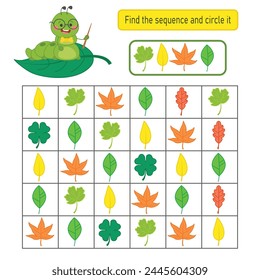 Neurogame for preschool children. Development of logic and attention. Printable sheet.