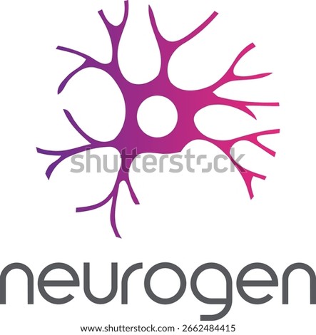 Neurogen Brain Neuron Logo in Gradient Colors, Neuron Logo
