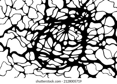 Fondo de la ilustración de la neurografía. Pintura de la línea de psicología vectorial. Teoría del esbozo de color abstracto