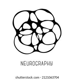 Neurography graphic illustration. Vector psychology line art. Abstract sketch theory