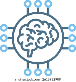 Neuroimaging Line Two Colour Icon
