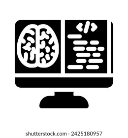 neuroinformatics neuroscience neurology glyph icon vector. neuroinformatics neuroscience neurology sign. isolated symbol illustration