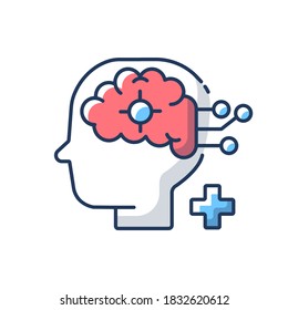 Neurological department RGB color icon. Neurological science and surgery. Brain disorders. Neurology disease diagnostics and treatment. Hospital department. Isolated vector illustration