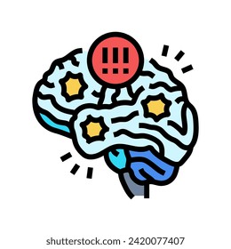 neurological disorders neuroscience neurology color icon vector. neurological disorders neuroscience neurology sign. isolated symbol illustration