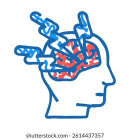 neurological disorders neuroscience neurology doodle icon sketch vector. neurological disorders neuroscience neurology sign. isolated symbol illustration