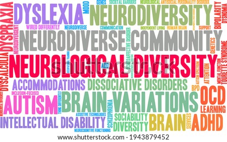 Neurological Diversity word cloud on a white background. 