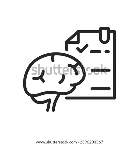 Neurological Examination Icon. Thin Linear Sign for Cognitive Function Testing and Brain Health Assessment. Isolated Outline Vector Symbol.