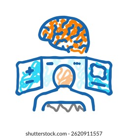 neurological expertise doodle icon sketch vector. neurological expertise sign. isolated symbol illustration