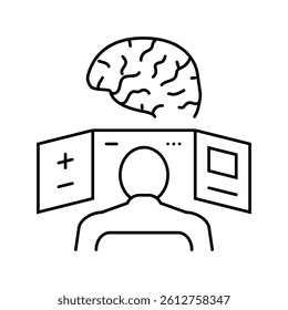 neurological expertise line icon vector. neurological expertise sign. isolated contour symbol black illustration