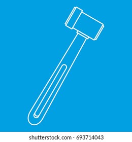 Neurological hammer icon blue outline style isolated vector illustration. Thin line sign