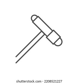 Neurological hammer line outline icon