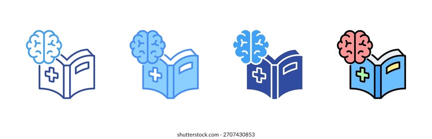 Icono neurológico, conjunto de iconos de estilos múltiples