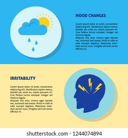 Neurological problems concept banner templates in flat style