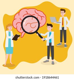 Neurologist 2D flat vector concept for banner, website, illustration, landing page, flyer, etc
