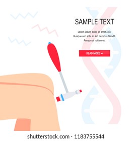 Neurologist concept with reflex hammer, vector illustration. Template for web banner