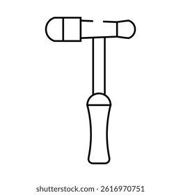 neurologist hammer line icon vector. neurologist hammer sign. isolated contour symbol black illustration