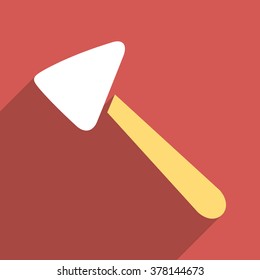 Neurologist Hammer long shadow vector icon. Style is a flat light symbol with rounded angles on a red square background.