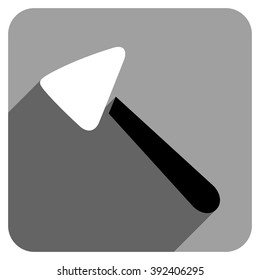 Neurologist Hammer long shadow vector icon. Style is a flat neurologist hammer iconic symbol on a gray square background.