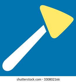 Neurologist Hammer vector icon. Style is bicolor flat symbol, yellow and white colors, rounded angles, blue background.