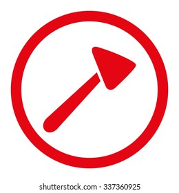 Neurologist Hammer vector icon. Style is flat rounded symbol, red color, rounded angles, white background.