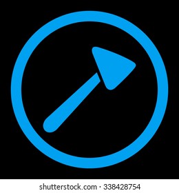 Neurologist Hammer vector icon. Style is flat rounded symbol, blue color, rounded angles, black background.