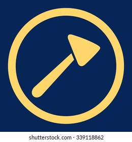 Neurologist Hammer vector icon. Style is flat rounded symbol, yellow color, rounded angles, blue background.