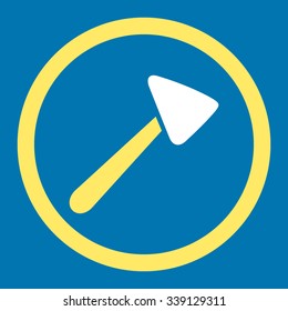 Neurologist Hammer vector icon. Style is bicolor flat rounded symbol, yellow and white colors, rounded angles, blue background.