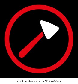 Neurologist Hammer vector icon. Style is bicolor flat rounded symbol, red and white colors, rounded angles, black background.