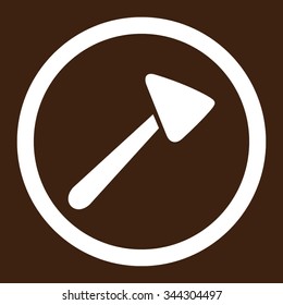 Neurologist Hammer vector icon. Style is flat rounded symbol, white color, rounded angles, brown background.