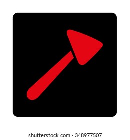 Neurologist Hammer vector icon. Style is flat rounded square button, intensive red and black colors, white background.