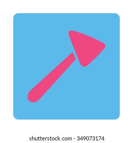 Neurologist Hammer vector icon. Style is flat rounded square button, pink and blue colors, white background.