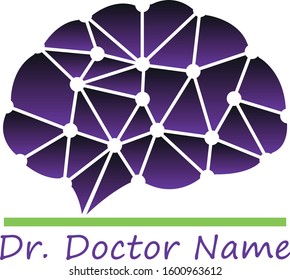 
Neurologist Logo With Brain And Neurons For Doctors