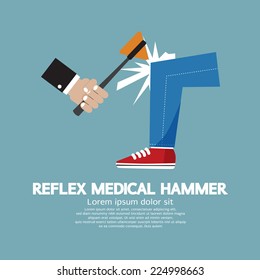 The Neurologist Using A Hammer To Testing Knee Reflex On A Patient Vector Illustration