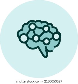 Neurology brain, illustration, vector on a white background.