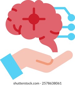 Neurology Care Icon Flat Vector Illustration