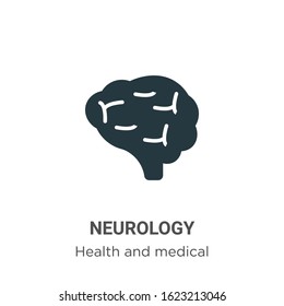 Neurology glyph icon vector on white background. Flat vector neurology icon symbol sign from modern health and medical collection for mobile concept and web apps design.